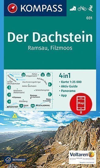 neuveden: Der Dachstein, Ramsau, Filzmoos 1:25 000 / turistická mapa KOMPASS 031