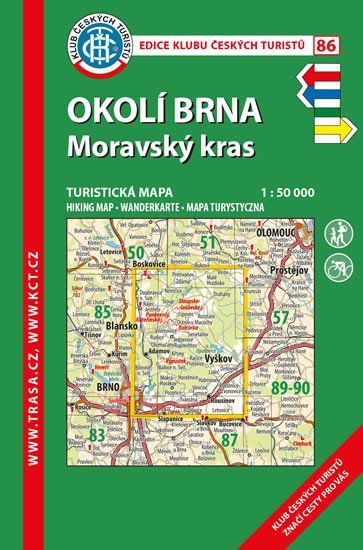 neuveden: KČT 86 Okolí Brna, Moravský kras 1:50 000/turistická mapa
