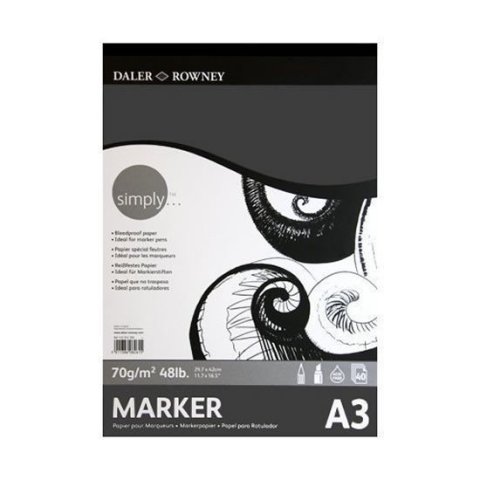 neuveden: Daler - Rowney SIMPLY MARKER skicák A3, 70 g / m2, 40 listů
