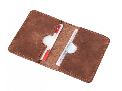 neuveden: Kožené pouzdro na karty a doklady - pull up braun