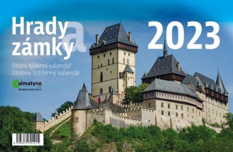 neuveden: Kalendář 2023 Hrady a zámky, stolní, týdenní, 214 x 140 mm
