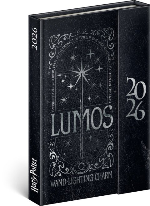neuveden: Diář 2026: Harry Potter/Lumos - týdenní, magnetický, 11 x 16 cm