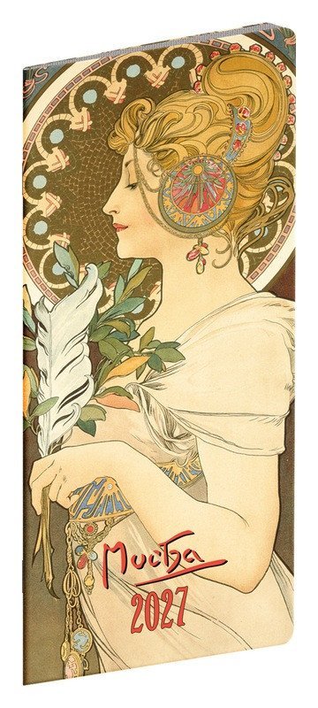 : Diář 2027: Alfons Mucha - plánovací měsíční, kapesní, 8 x 18 cm