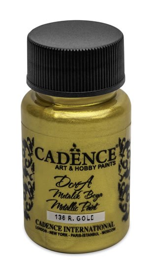 neuveden: Metalická akrylová barva Cadence Dora Metalic - sytá zlatá / 50 ml neuveden: Metalická akrylová barva Cadence Dora Metalic - sytá zlatá / 50 ml