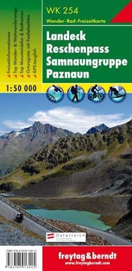 neuveden: WK 254 Landeck, Reschenpass, Samnaun Group, Paznaun 1:50 000 / turistická m