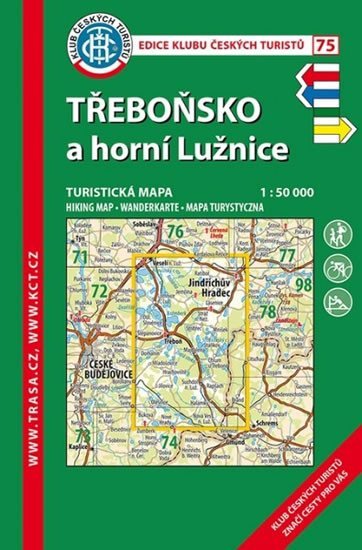 neuveden: Třeboňsko,horní Lužnice /KČT 75 1:50T Turistická mapa