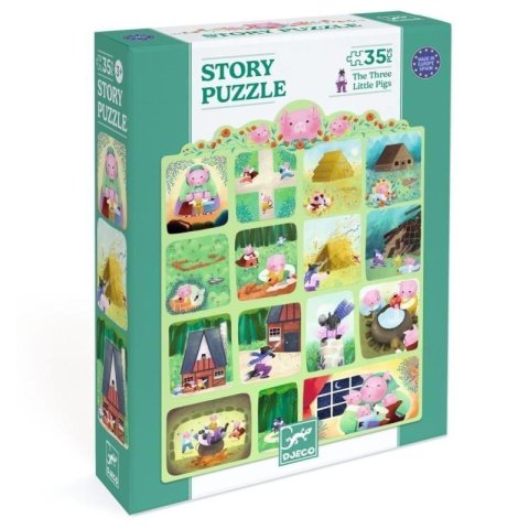 neuveden: DJECO Story Puzzle Tři Prasátka - 35 dílů