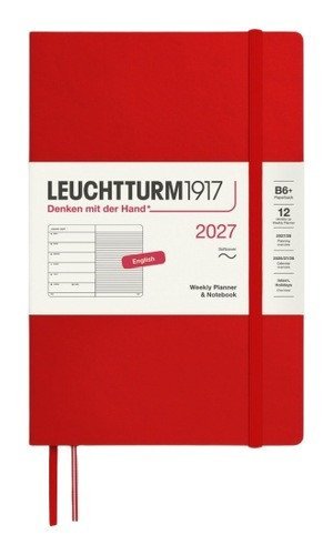 -: Týdenní plánovač & Zápisník Cherry, Paperback B6+ 2027, Softcover, anglicky