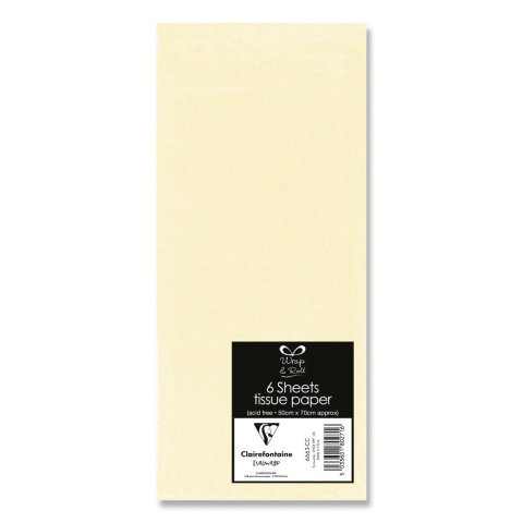 neuveden: CLAIREFONTAINE hedvábný papír - krémový, 6 ks, 50x70 cm