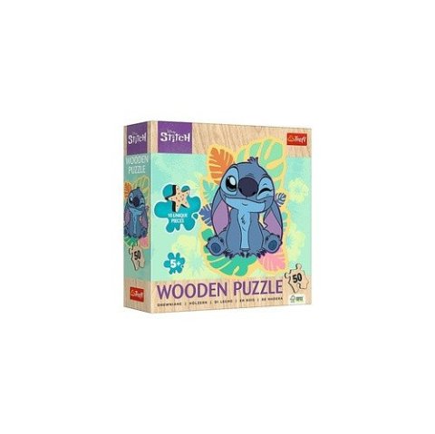 neuveden: Dřevěné obrysové puzzle Stitch 50 dílků