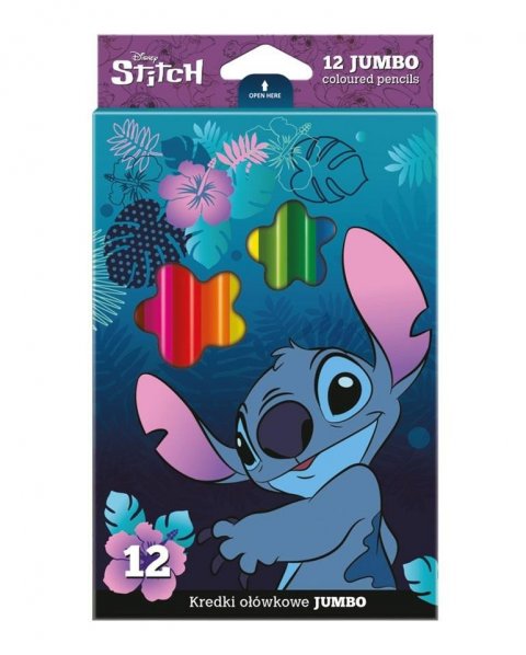 neuveden: Colorino pastelky trojhranné JUMBO Stitch, 12 barev