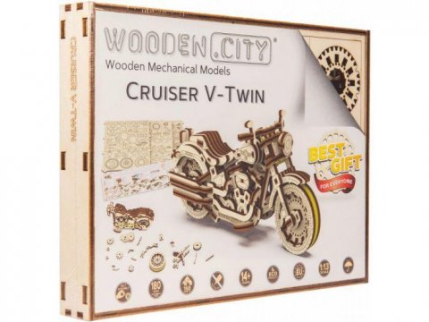 neuveden: Wooden City Puzzle 3D Motocykl Cruiser , dřevěné