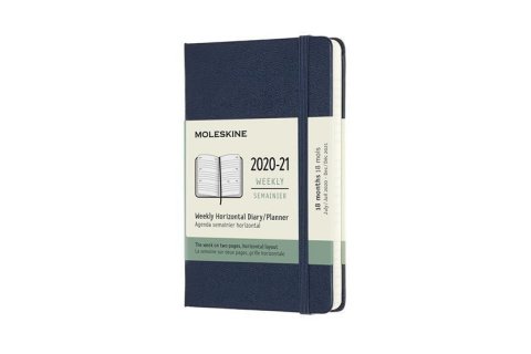 neuveden: Moleskine: Horizontální diář 2020-2021 tvrdý modrý S