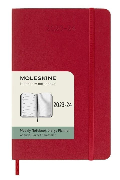 neuveden: Moleskine Zápisník plánovací 18 měsíční 2023-24 měkký červený S