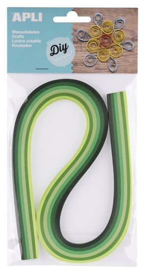 neuveden: APLI quilling papírové proužky - mix zelených barev 120 ks