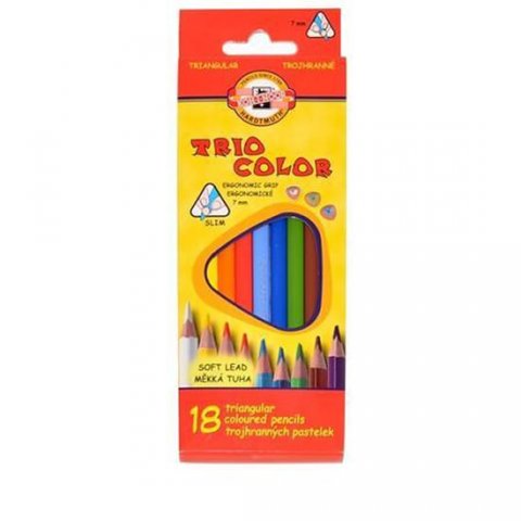 neuveden: Koh-i-noor pastelky TRIOCOLOR trojhranné tenké (měkká tuha) souprava 18 ks neuveden: Koh-i-noor pastelky TRIOCOLOR trojhranné tenké (měkká tuha) souprava 18 ks