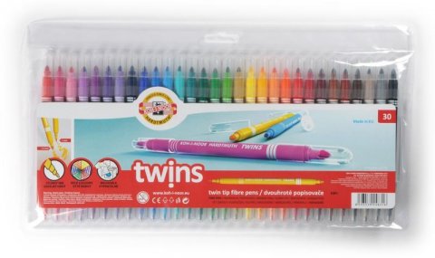 neuveden: Koh-i-noor souprava popisovačů Twins 30 ks s dvojitým hrotem