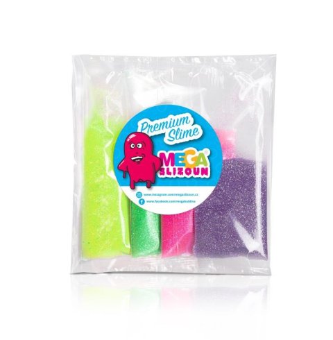 neuveden: Sada neonových prášků do slizu - 4 barvy