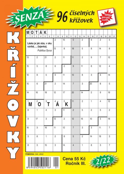 neuveden: Senza číselné křížovky 2/2022