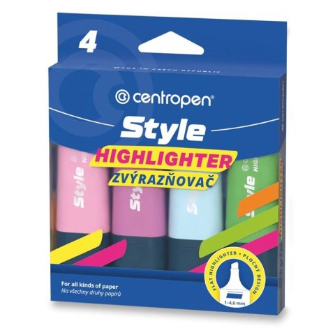 neuveden: Centropen zvýrazňovač 6252 style soft plochý