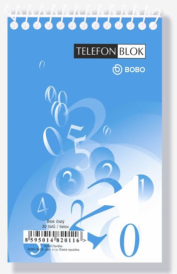 neuveden: Blok k telefonu s horní spirálou A7, čistý, 30 listů neuveden: Blok k telefonu s horní spirálou A7, čistý, 30 listů