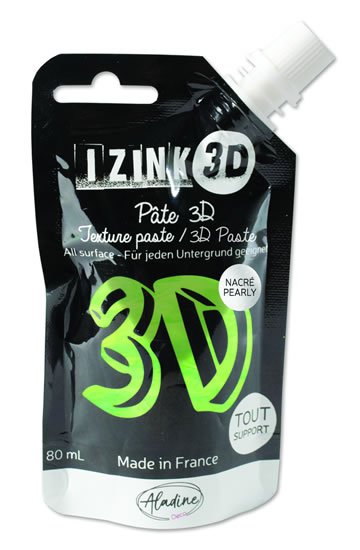 neuveden: Reliéfní pasta 3D IZINK - cactus, perleťová světle zelená, 80 ml