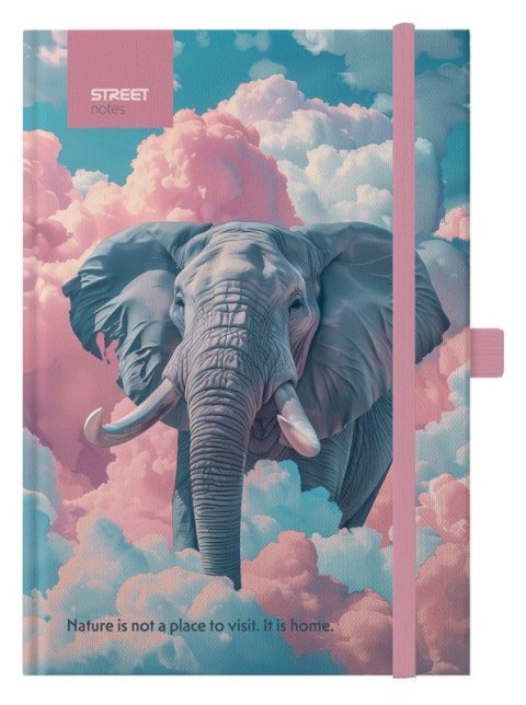 -: Blok A5, 100l, 80g, linkovaný - Animals Elephant s gumou