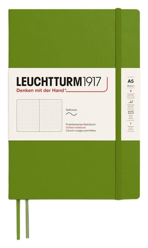 : Zápisník Leuchtturm1917 A5 měkké desky Moss tečkovaný