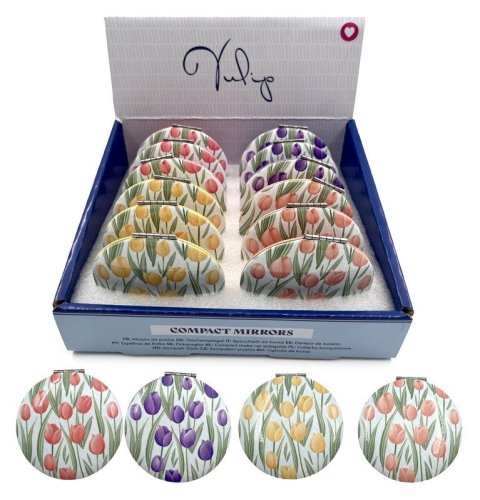 -: Kompaktní zrcátko - Tulipány (mix)
