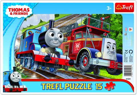 neuveden: Trefl Puzzle Mašinka Tomáš a hasič Flynn / 15 dílků