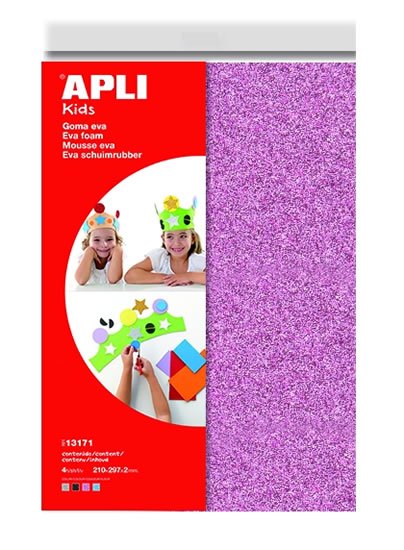 neuveden: APLI pěnovka se třpytkami 210 x 297 mm - mix 4 barev 4 ks