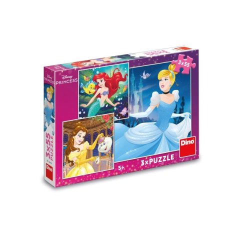neuveden: Puzzle Veselé princezny 3x55 dílků