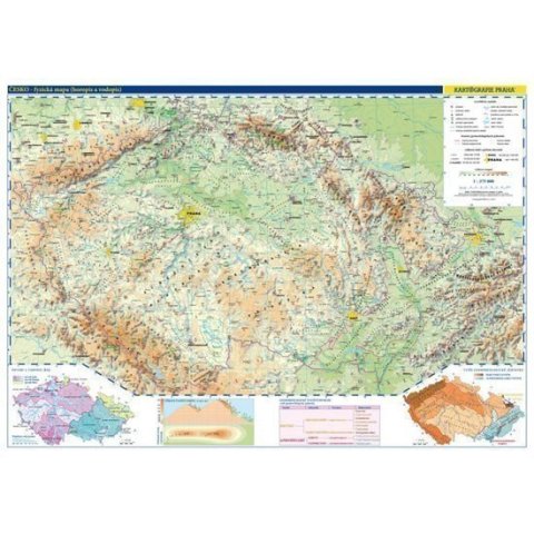 neuveden: Česká republika - školní nástěnná fyzická  mapa 1:375 tis./136x96 cm