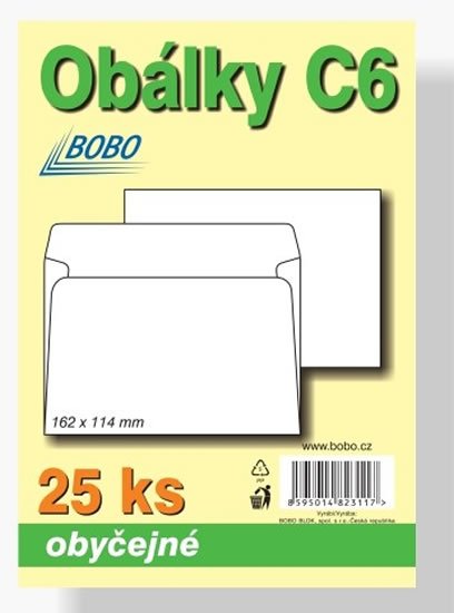 neuveden: Obálky C6 obyčejné (bal.25ks)