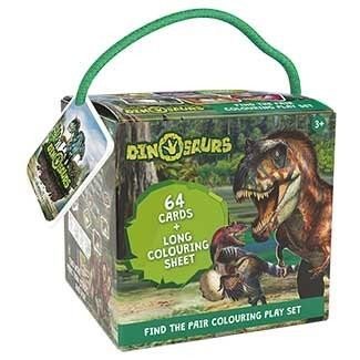 neuveden: Dinosauři - Pexeso na cesty s omalovánkami