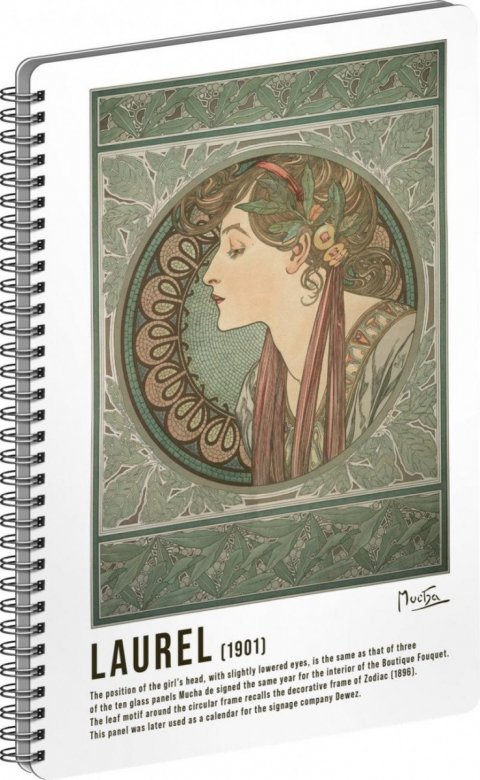 neuveden: Spirálový blok Alfons Mucha - Laurel, linkovaný neuveden: Spirálový blok Alfons Mucha - Laurel, linkovaný