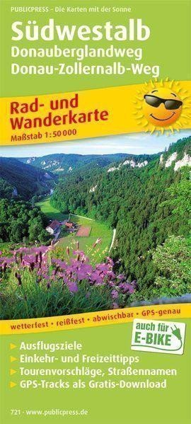 neuveden: Südwestalb, Donauberglandweg, Donau-Zollernalb-Weg 1:50 000 / cyklistická a