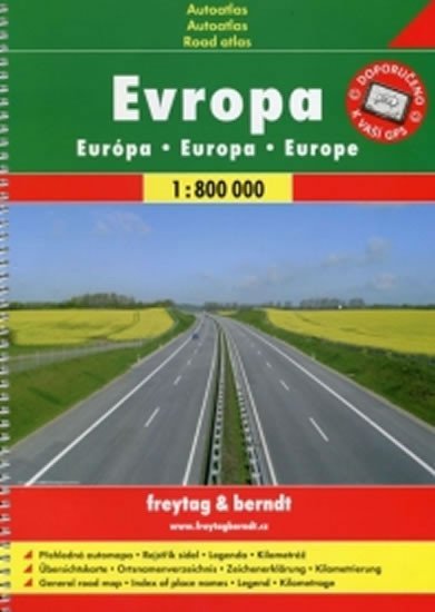 neuveden: Evropa autoatlas 1:800 000 (A4, spirála)