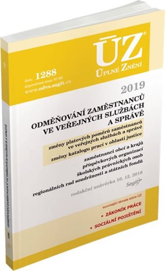 neuveden: ÚZ 1288 Odměňování zaměstnanců ve veřejných službách a správě, 2019