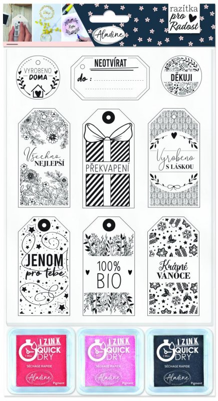 neuveden: Aladine Razítka - visačky 9 ks