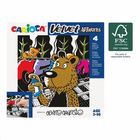 neuveden: Carioca sametové omalovánky CENTO Graffiti - 4 ks