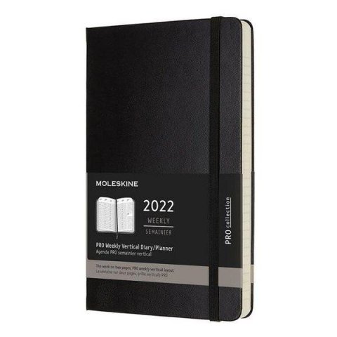 neuveden: Moleskine Vertikální PRO diář 2022 černý L, tvrdý