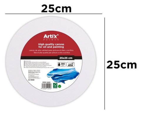 -: Plátno v rámu kulaté 25cm