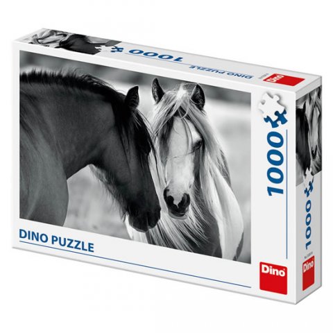 neuveden: Puzzle Černobílí koně 1000 dílků