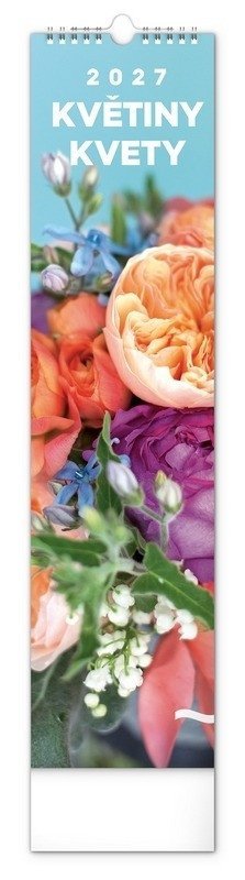 : Kalendář 2027 nástěnný: Květiny - Kvety, 12 x 48 cm