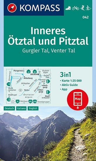 neuveden: Inneres Ötztal und Pitztal, Gurgler Tal, Venter Tal 1:25 000 / turistická m