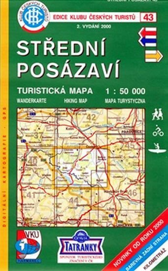 neuveden: Střední Posázaví - Turistická mapa - edice Klub českých turistů 43