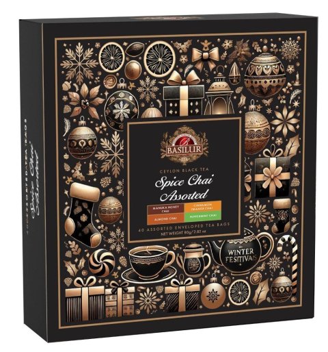 neuveden: BASILUR Christmas Spice Chai Assorted přebal 40 gastro sáčků