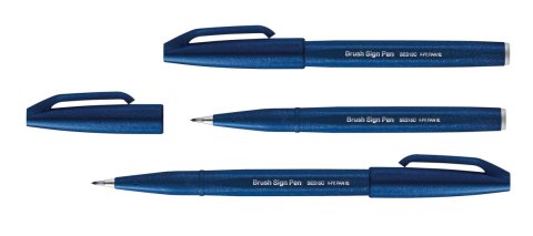 neuveden: Popisovač Pentel Brush Sign Pen - modročerný