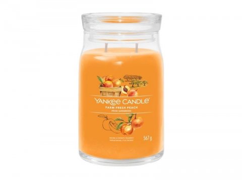 neuveden: YANKEE CANDLE Farm Fresh Peach svíčka 567g / 2 knoty (Signature velký)